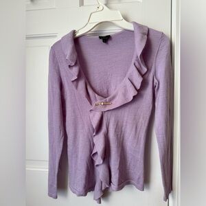 Talbots size P merino wool cardigan sweater  new no tags. Lavender color